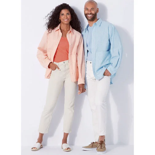 New Look Unisex Shirt N6724-- Thin T-Shirt Open Front Quick Dry