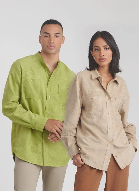 Simplicity Unisex Shirts S9858-- Front Pockets Side Pockets Patch Pockets