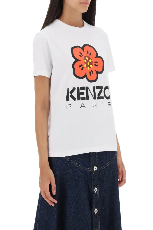 Kenzo Boke Flower Printed T-Shirt-- Terry Blend Velvet Blend Canvas Blend