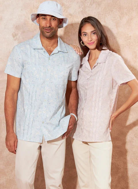 McCalls Unisex Shirts and Hat M8263-- Print Jacquard Patchwork