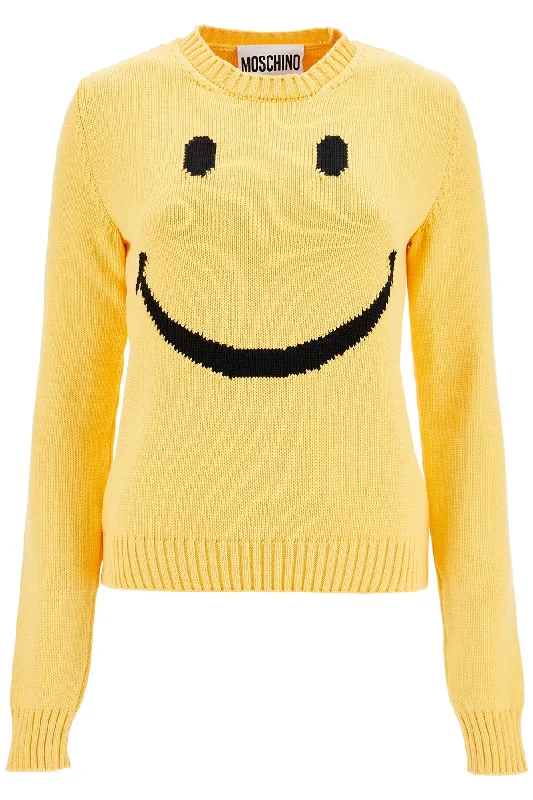 "smiley cotton blend t-shirt A0924 0507 YELLOW-- V-Neck T-Shirt Long Sleeve Cotton