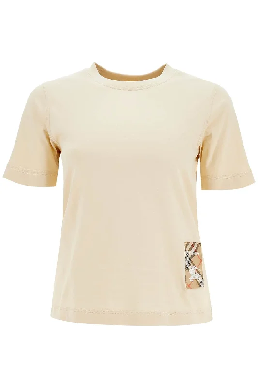 t-shirt with patch logo design 8103506 NUTMEG-- Lace Blend Ribbed Blend Corduroy Blend