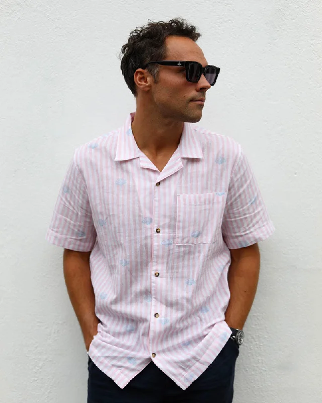 POTL COLLAB | Linen Shirt-- Print Jacquard Patchwork
