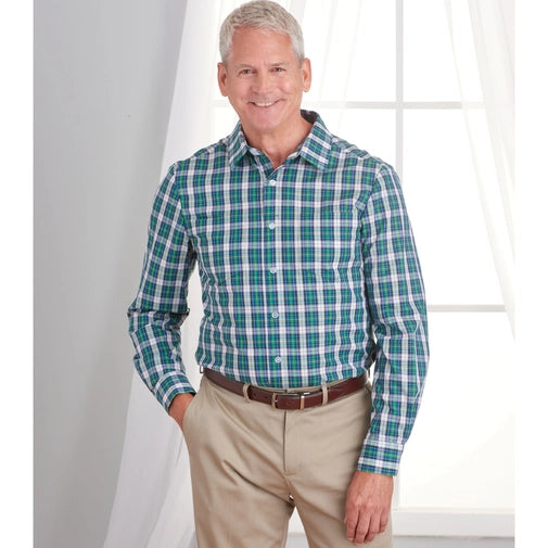 Simplicity Unisex Adaptive Shirt S9487-- Striped Floral Plaid