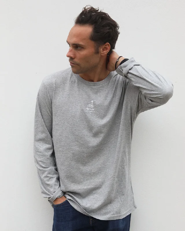 Days Off L/S | Grey Marl T-Shirt-- Nylon Fabric Polyester Fabric Spandex Fabric