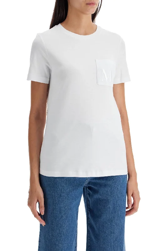 's Max Mara 'madera' Embroidered Pocket T-Shirt-- Handmade Hand-knitted Hand-woven