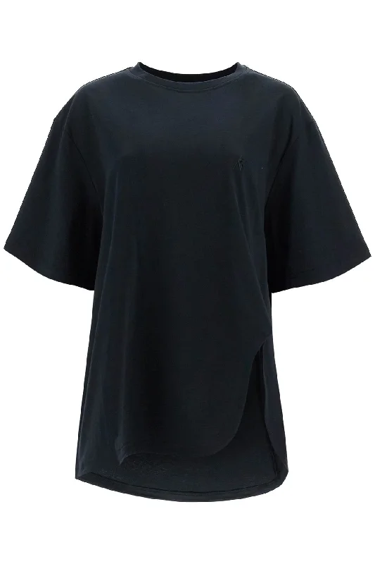 'oversized t-shirt 250WCT00350JJJ025AA BLACK-- Notch Collar Peter Pan Collar Cowl Neck