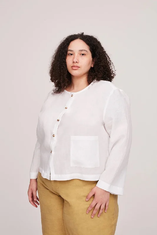 Modern Sewing Co. Frida Shirt-- Collared T-Shirt Boat Neck A-Line