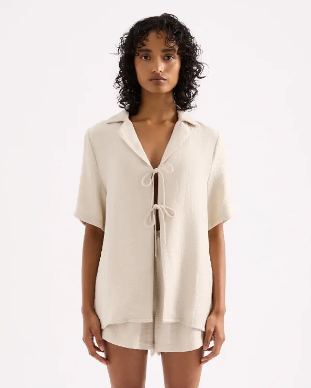 Neve Shirt Natural-- Anti-Pilling Machine Wash Handmade