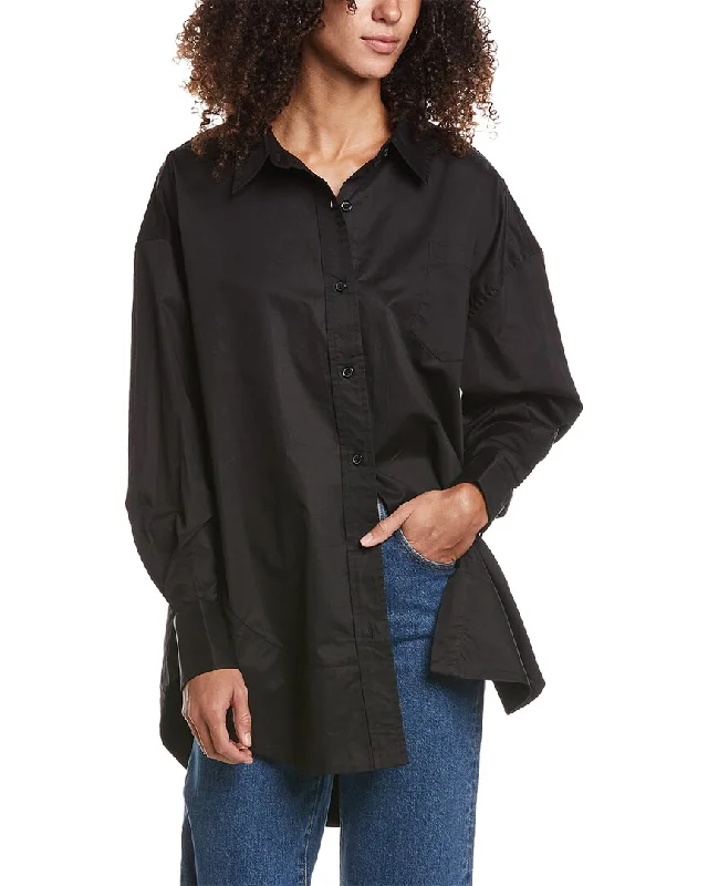 Ser.O.Ya Marta Shirt-- Notch Collar Peter Pan Collar Cowl Neck