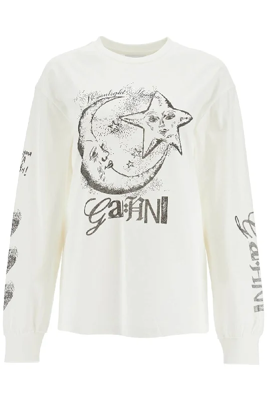 long-sleeved t-shirt with graphic print T4064 EGRET-- Elasticated Padded Insulated