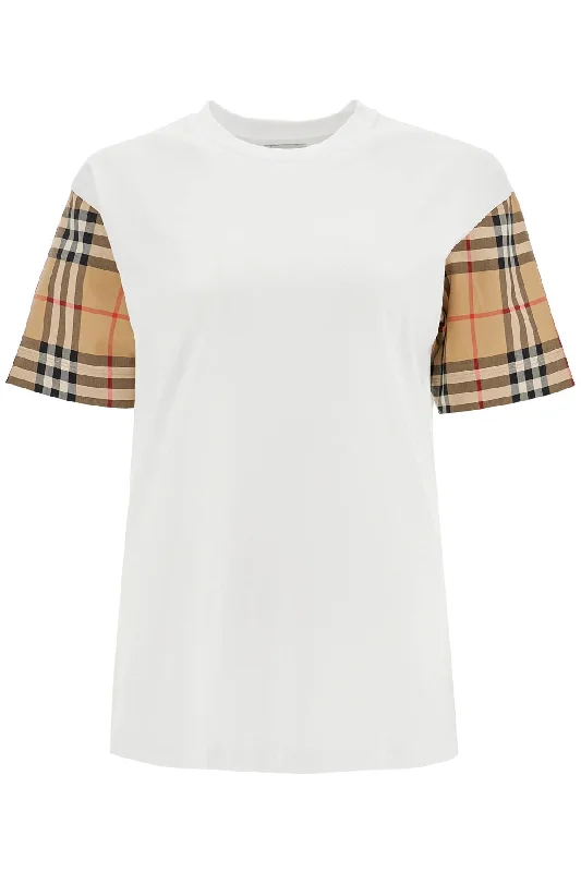 regular logo t-shirt 8073029 WHITE-- Polka Dot Checkered Tartan