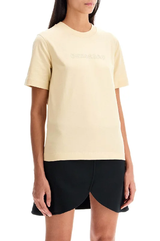 Burberry Cotton T-Shirt With Paisley Logo-- Terry Blend Velvet Blend Canvas Blend