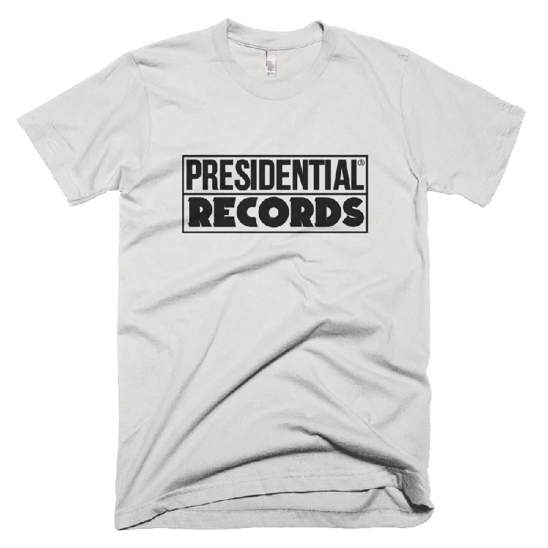 Presidential Records Black Short-Sleeve T-Shirt-- Fitted T-Shirt Seamless Stretchy