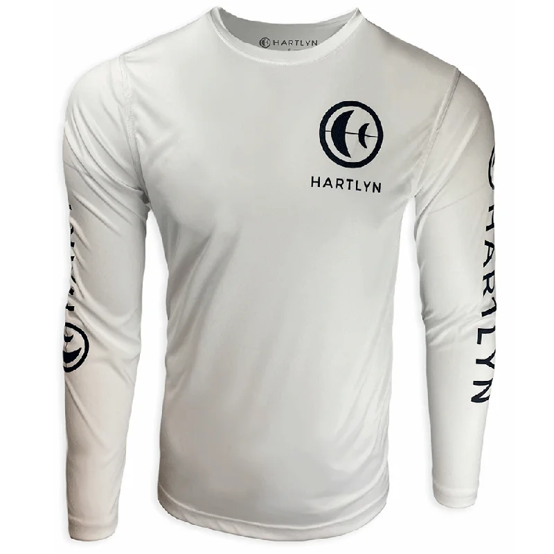 Hartlyn Series 1 UV Protectant Long Sleeve Shirt - White-- Collared Crew Neck Turtle Neck