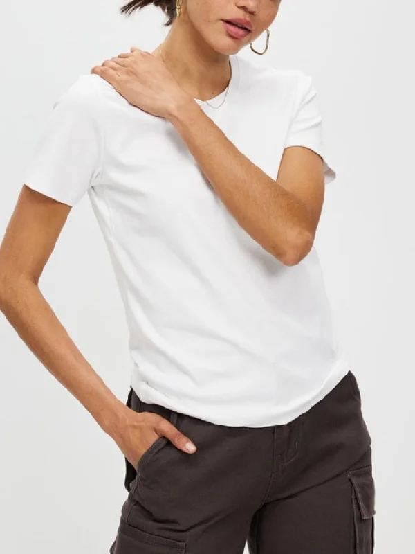 Women's Classic-Fit Short-Sleeve Crewneck T-Shirt by Kaja Clothing-Fedora Top-- Oversized T-Shirt Spandex breathable