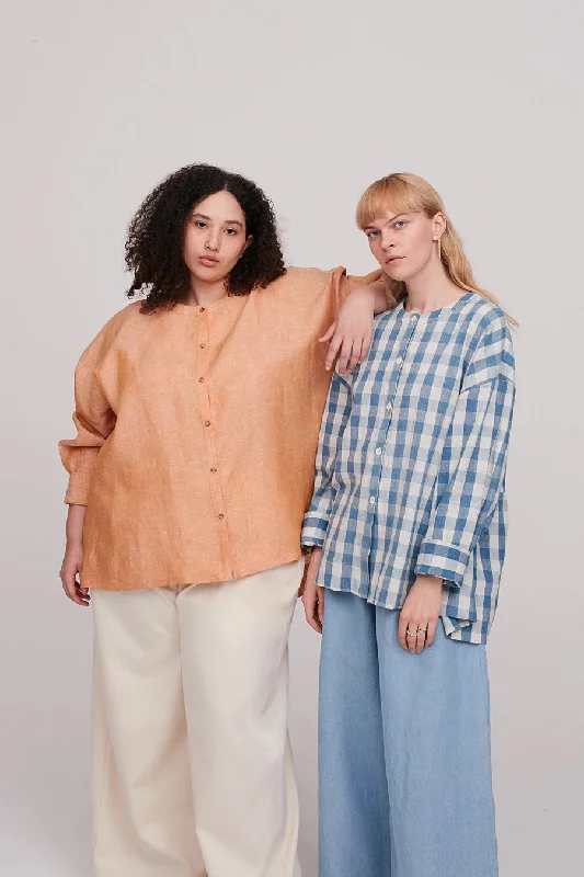 Modern Sewing Co. Leila Shirt-- Asymmetrical Pockets Print