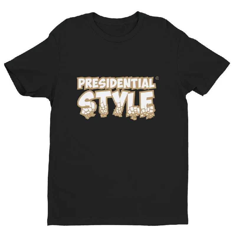Presidential Style Gold Short Sleeve T-Shirt-- Plaid T-Shirt Polka Dot Checkered