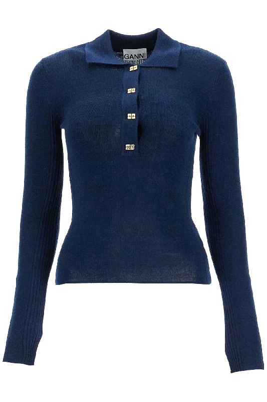 long-sleeved merino wool polo shirt K2351 SKY CAPTAIN-- Rayon Velvet Corduroy