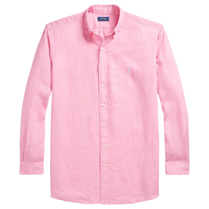 Polo Ralph Lauren Long Sleeve Linen Sport Shirt-- Fleece Nylon Spandex