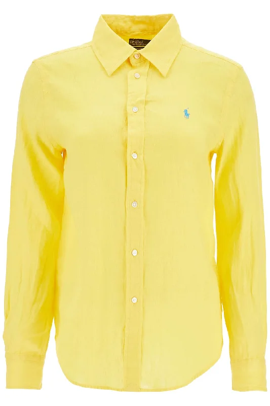 long sleeve linen shirt yellow 211970730008 SUNFISH YELLOW-- Fleece Nylon Spandex