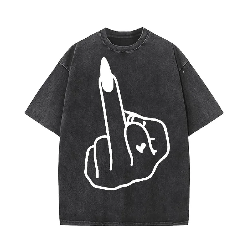 Beautiful Women’s Hand Fuck Gesture T-shirt-- Faux Fur Fabric Real Fur Fabric Shearling Fabric