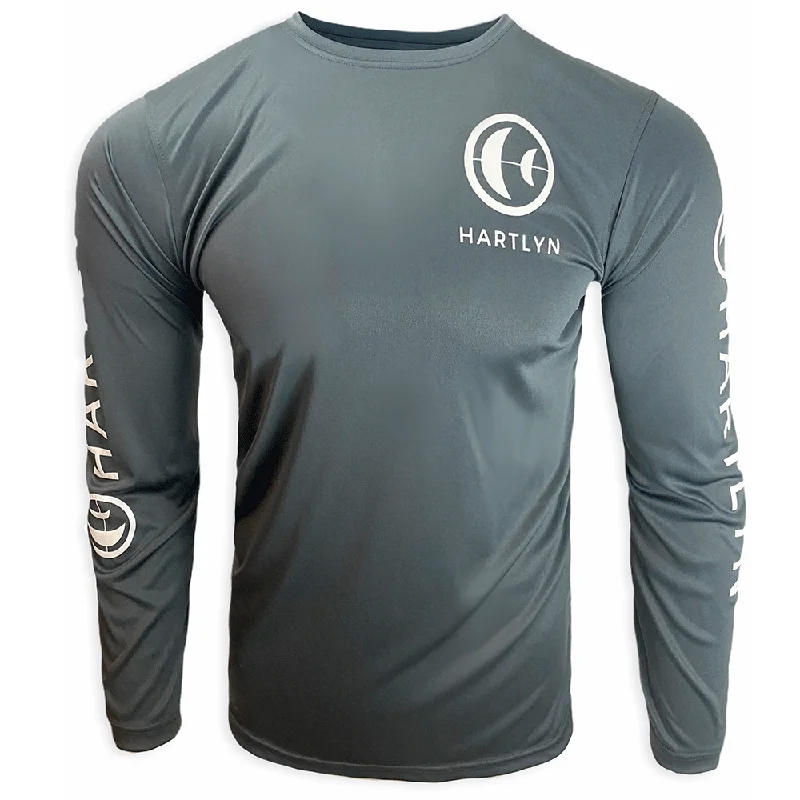 Hartlyn Series 1 UV Protectant Long Sleeve Shirt - Gun Metal-- Hooded Caped Shawl Collar