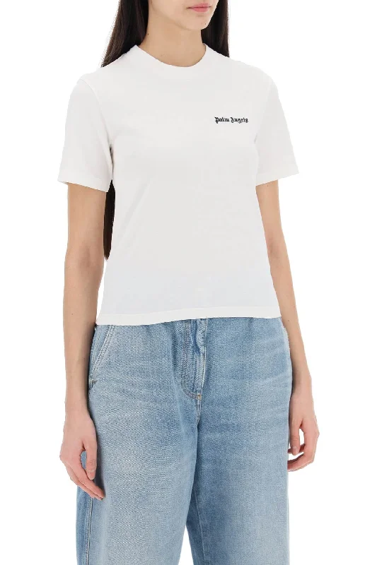 Palm Angels "round-Neck T-Shirt With Embroidered-- Polka Dot Checkered Tartan