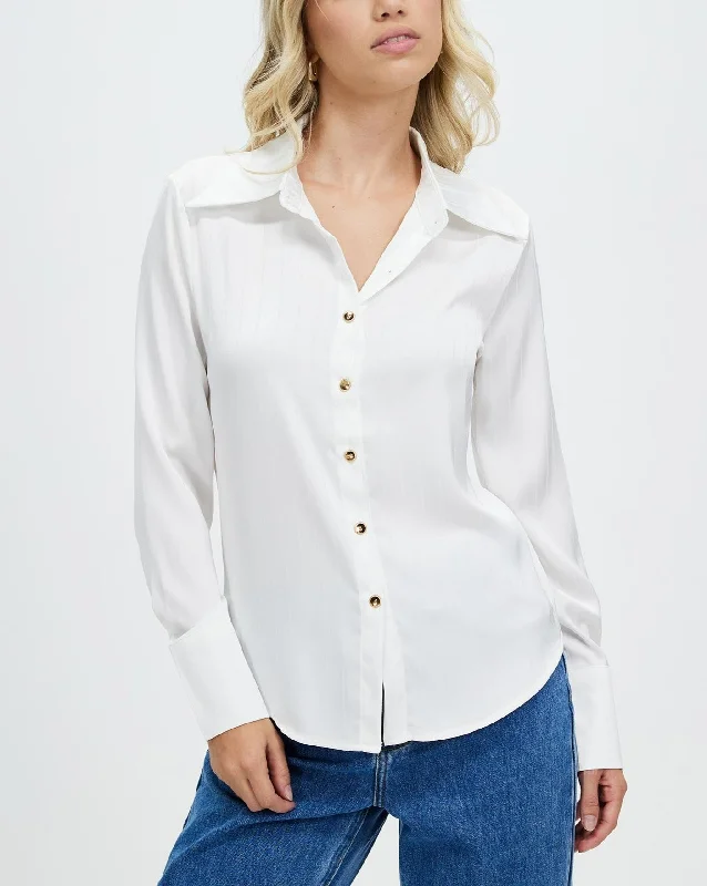 Women's Acetic Acid Striped Long Sleeved Shirt-Sidhe Shirt-- Front Pockets Side Pockets Patch Pockets