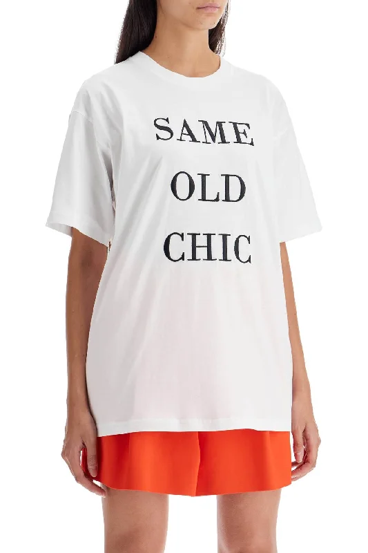 Moschino "oversized T-Shirt With Same Old-- Satin Fabric Silk Fabric Chiffon Fabric