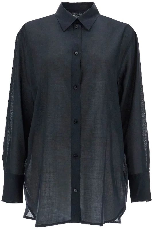 black relaxed fit wool shirt 251 WRT1415 FB0332 BLACK-- Zippered Front Buttoned Front Snap Front