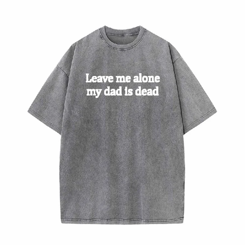 Multicolor Leave Me Alone Vintage Washed T-shirt-- Chenille Brocade Lace