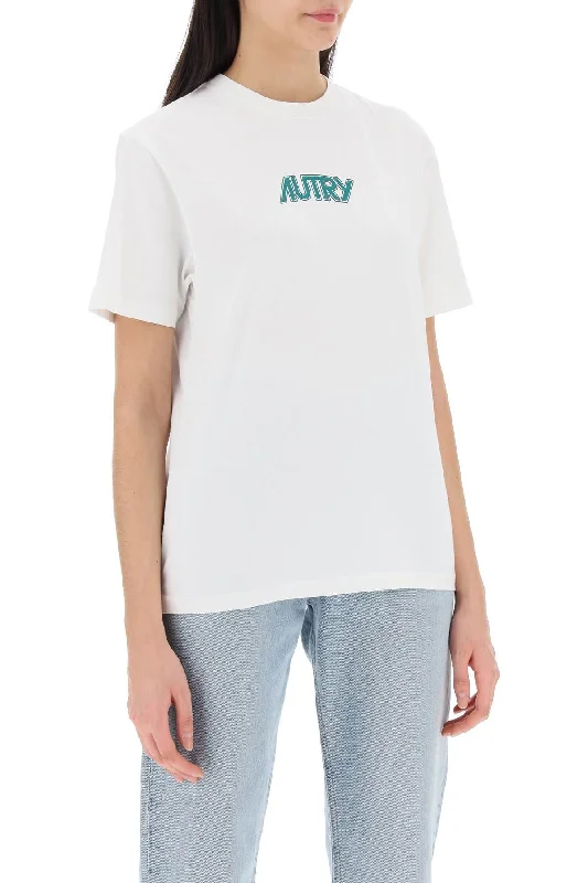Autry T-Shirt With Printed Logo-- Polka Dot Checkered Tartan