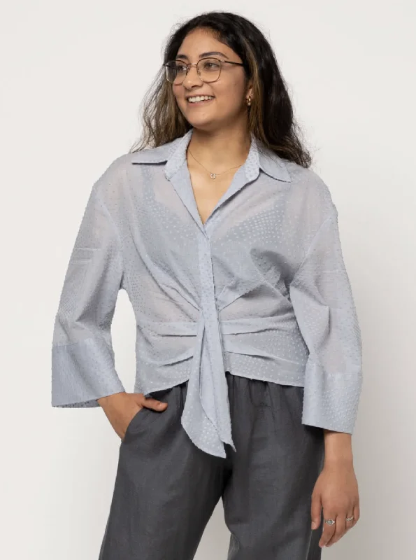 Style Arc Nicola Woven Shirt-- Mesh Canvas Denim