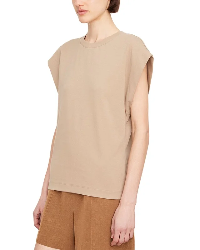 Vince Crew Neck Muscle T-Shirt-- Ribbed T-Shirt High Neck Heavyweight