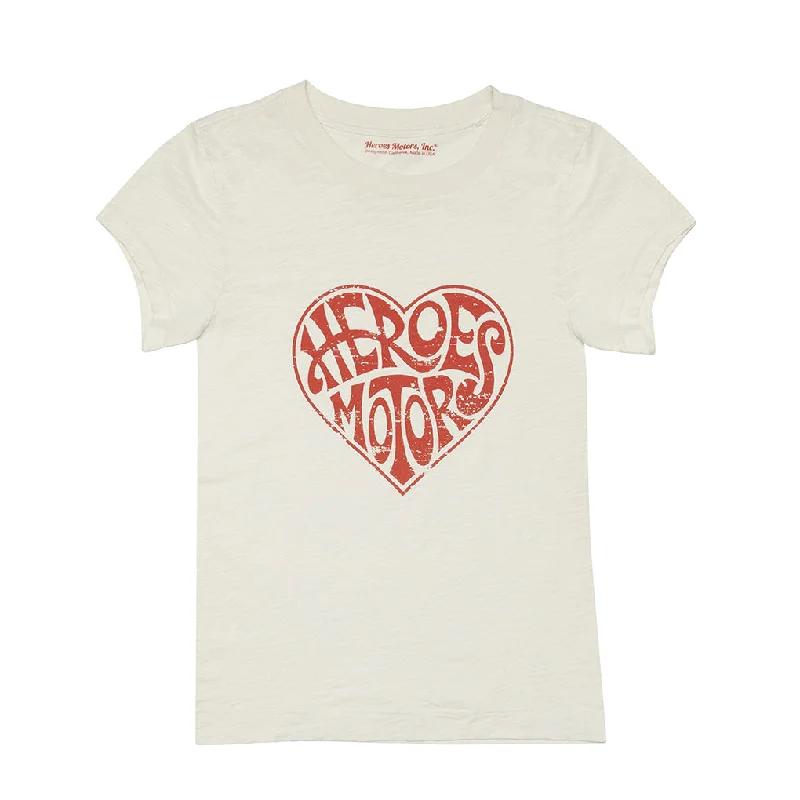 Tees-shirt vintage "Heroes Motors Heart"-- Cashmere Blend Cotton Blend Poly Blend