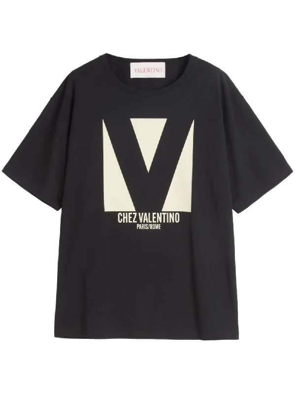 Valentino Women's T-Shirts And Polos Black-- Wool Fabric Cashmere Fabric Tweed Fabric