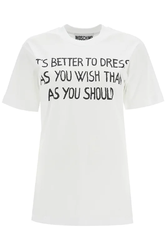 t-shirt with lettering print A0711 0541 MULTI WHITE -- Basic T-Shirt Crew Neck Short Sleeve