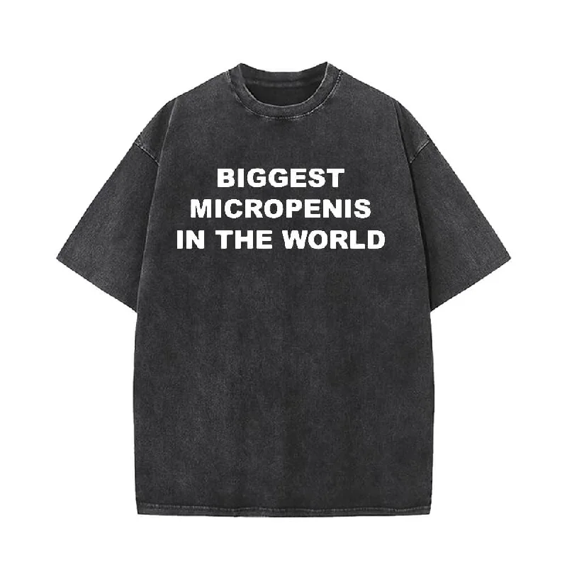 Biggest Micropenis In The World Short Sleeve T-shirt-- Striped Floral Plaid