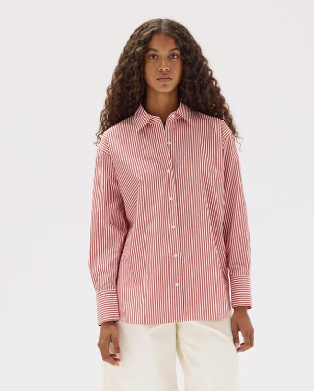 Signature Poplin Shirt Papaya-- Fleece Nylon Spandex