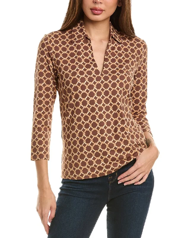 J.Mclaughlin Aida T-Shirt-- Notch Collar Peter Pan Collar Cowl Neck