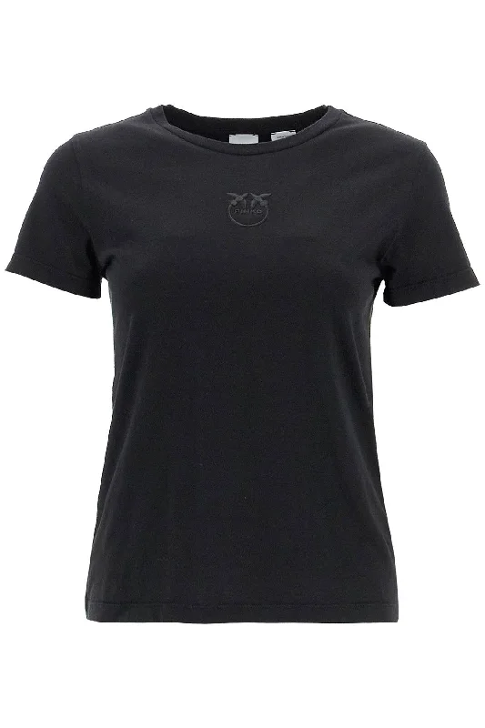 short-sleeved t-shirt with embroidery 100355 A2HN NERO LIMOUSINE-- Welt Pockets Slit Pockets