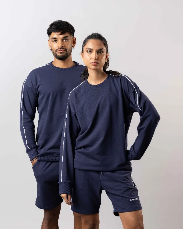 Urban Stripe Sweat Shirt-- Zippered Front Buttoned Front Snap Front
