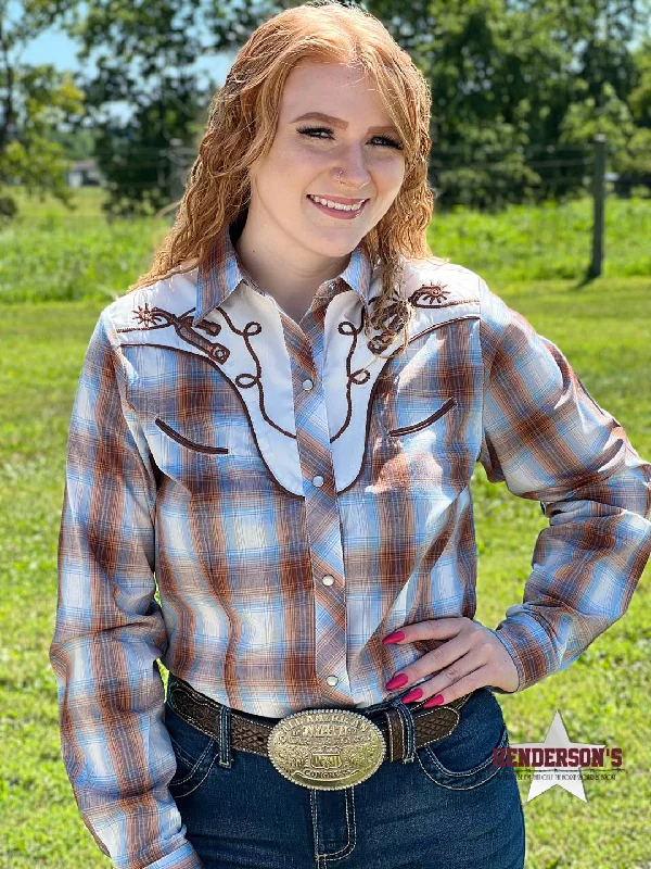 Ladies Butterscotch Applique Shirt by Roper~ Only Large, X-Large-- Houndstooth Herringbone Solid