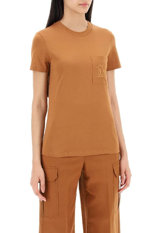 Max Mara Ma\n\npapaya T-Shirt With-- Mesh Blend Leather Blend Suede Blend