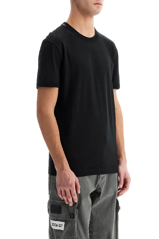 Dolce & Gabbana Dg Embroidered T-Shirt With-- Zippered Front Buttoned Front Snap Front