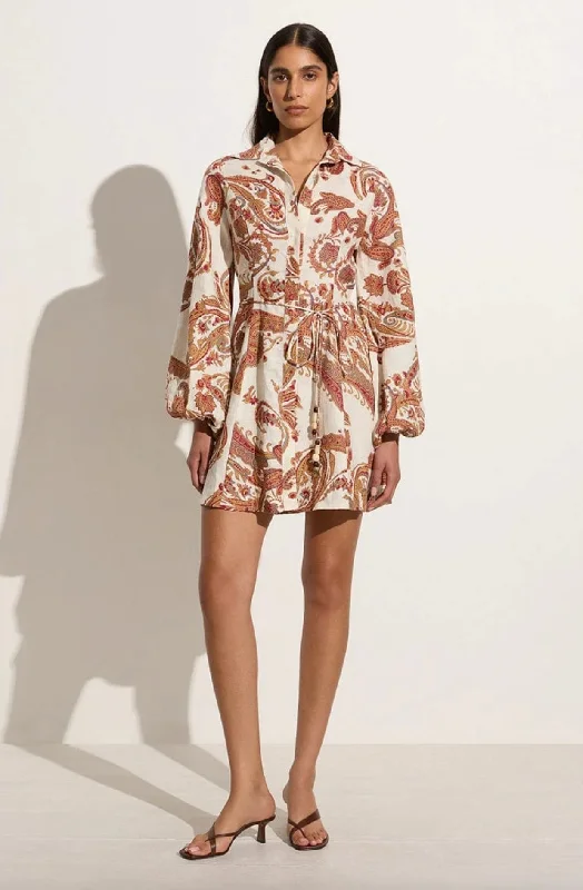 Faithfull the Brand Rae Mini Dress Alessia Comfortable Linen Mini Dress