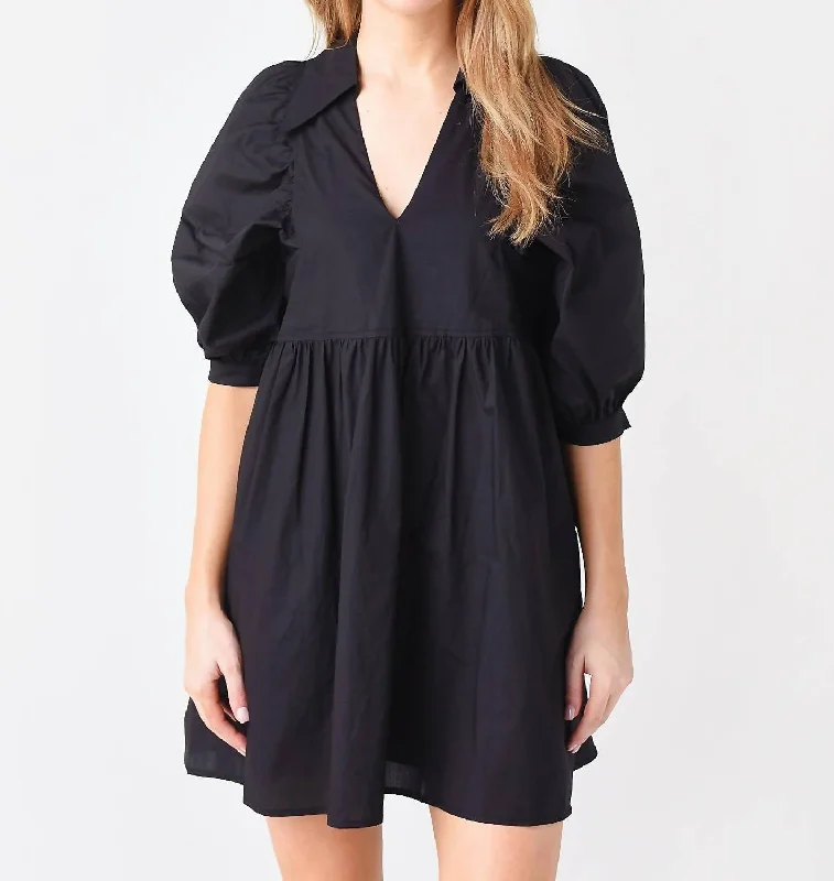 Noah Mini Dress In Black Tunics Practical easy-care