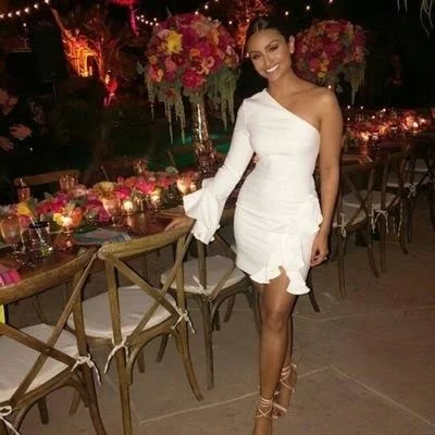 White Mini Dress  Homecoming Dress    cg13467 Elegant Vintage Mini Dress