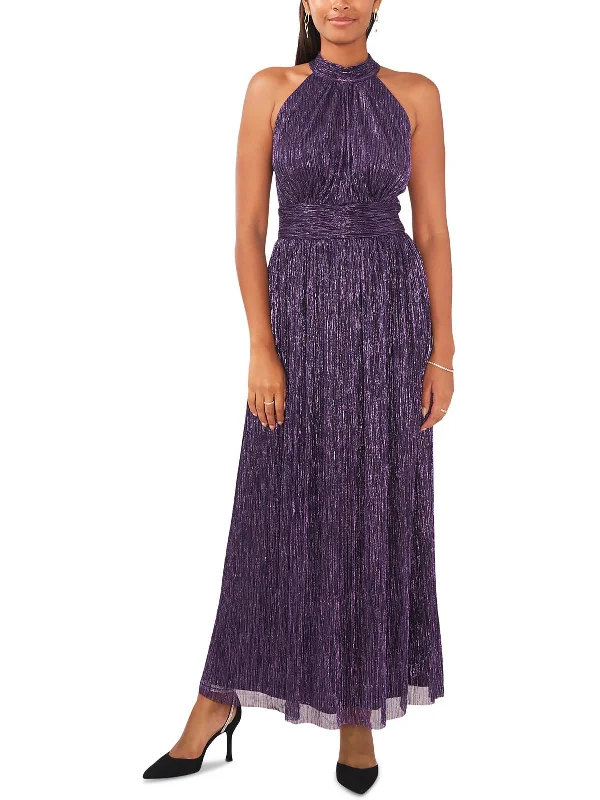 Womens Metallic Halter Dress Tunics Luxurious premium